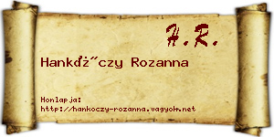 Hankóczy Rozanna névjegykártya